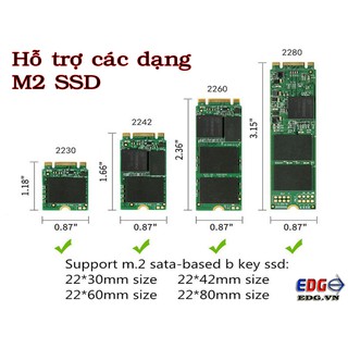 Box ssd m2 sata, NU3 Chuyển đổi ssd m2 sata thành ổ cứng di động