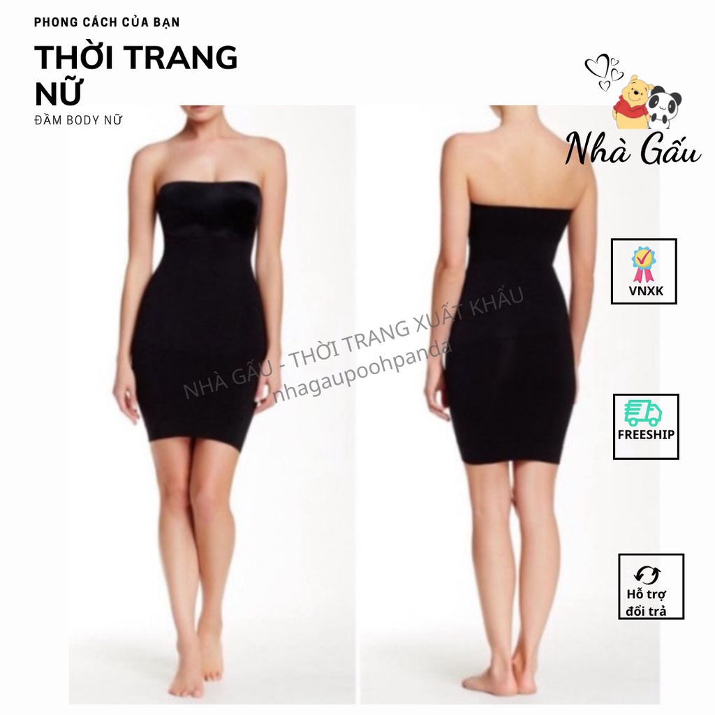 NỮ - Đầm ống body xã hàng màu đen