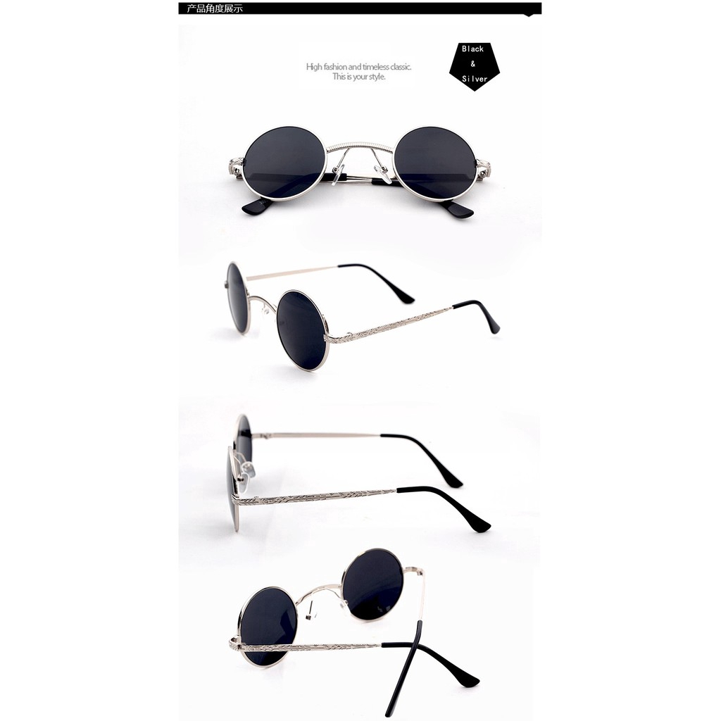 Kính mát SAMJUNE gọng tròn nhỏ phong cách cá tính
