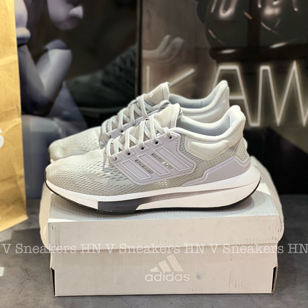 Giày Thể Thao Nam Adidas Alphabounce EQ21 - Giày Thể Thao Chạy Bộ Xám Trắng Adidas Grey Bản Xịn, Êm Chân, Form Chuẩn