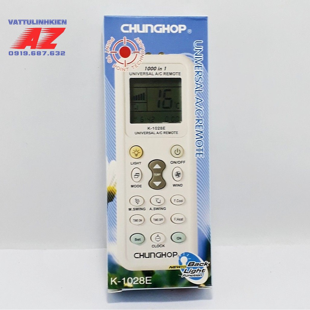Remote máy lạnh đa năng CHUNGHOP K-1028E