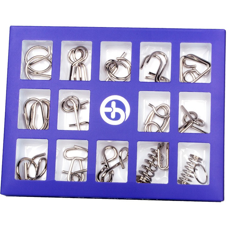 ❤️ HOTSALE ❤️ TRÒ CHƠI TRÍ TUỆ NHẬT BẢN tháo lắp vòng sắt 15 IN 1 (XANH)