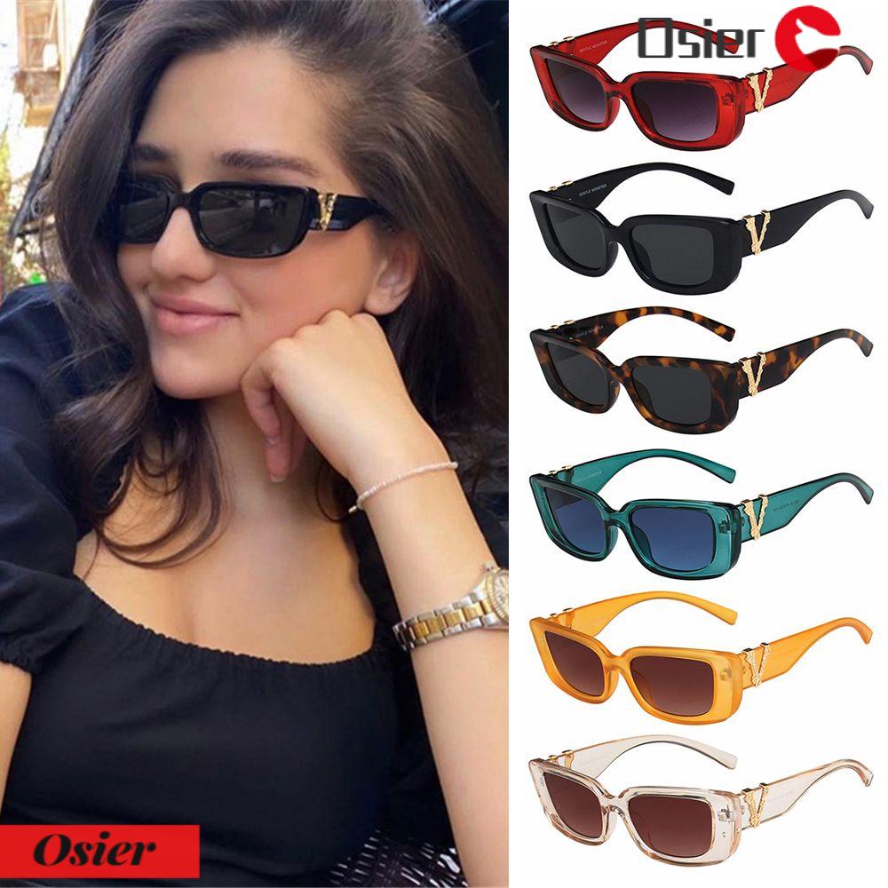 Osier✿ Kính Mát Hình Chữ Nhật Chống Tia UV400 2022 Phong Cách Cổ Điển Thời Trang Cho Nữ