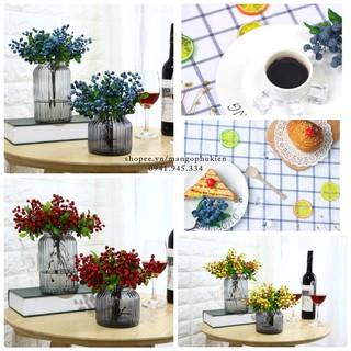 Nhánh blueberry xinh xắn phụ kiện décor chụp ảnh