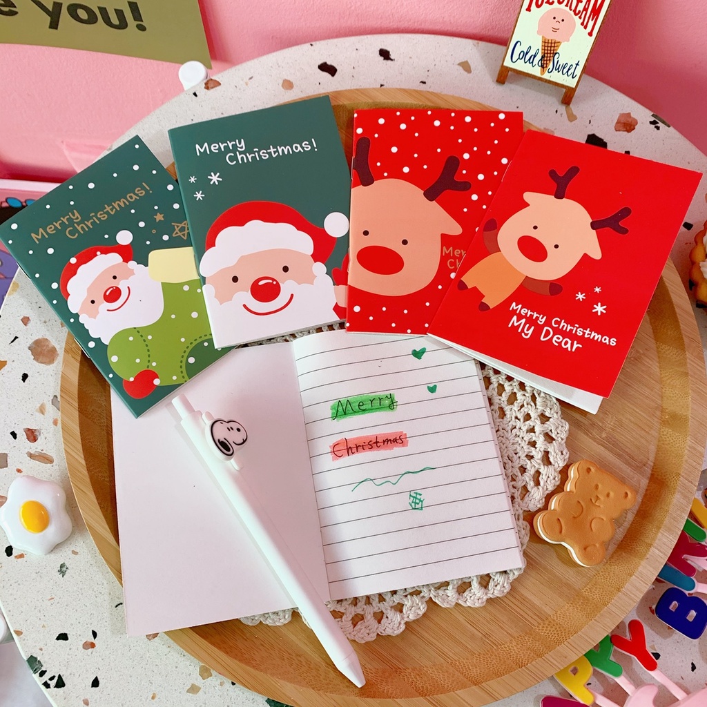 Sổ Tay Mini Phong Cách Giáng Sinh Dễ Thương Dùng Làm Quà Tặng