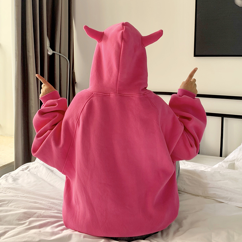 Áo hoodie thiết kế sừng nhẹ nhàng xinh xắn cho nữ T 21N623 | BigBuy360 - bigbuy360.vn
