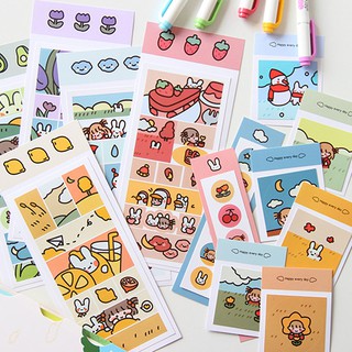 Sticker gói hàng trang trí phong cách Hàn Quốc đáng yêu dán phong bì túi quà trang trí thiệp giấy sổ tay planner