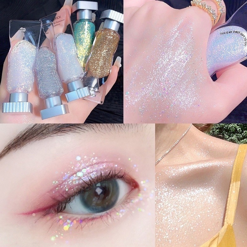 Phấn Mắt Dạng Lỏng 6 Màu Ngọc Trai Kim Cương Lấp Lánh Tự Nhiên Lâu Trôi Không Thấm Nước Maistok