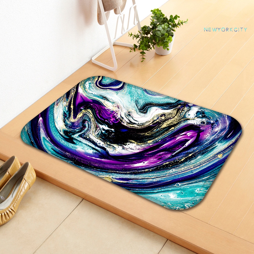 Thảm lót sàn Chống Trượt Thấm Hút Tốt In Họa Tiết Đá Cẩm Thạch Nhiều Màu Sắc