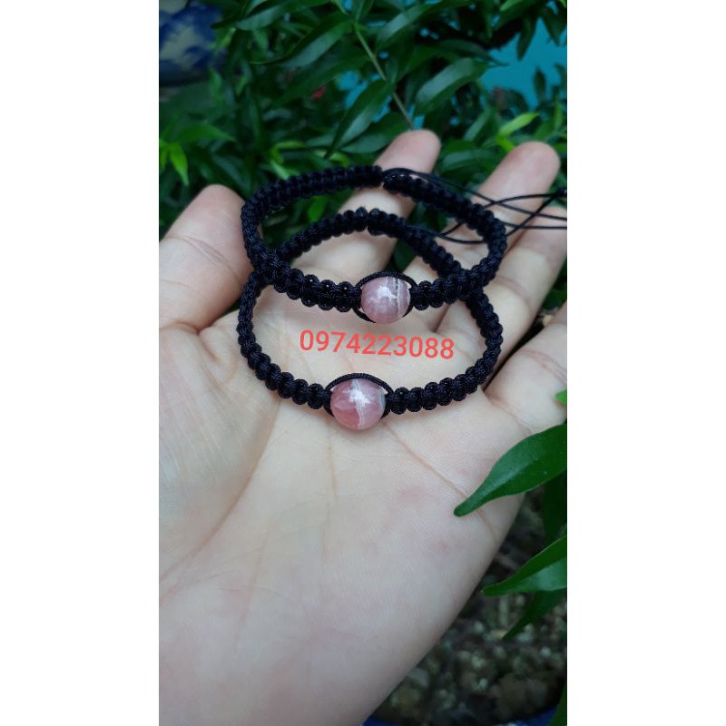 Vòng tay hạt đá hồng đào hoa