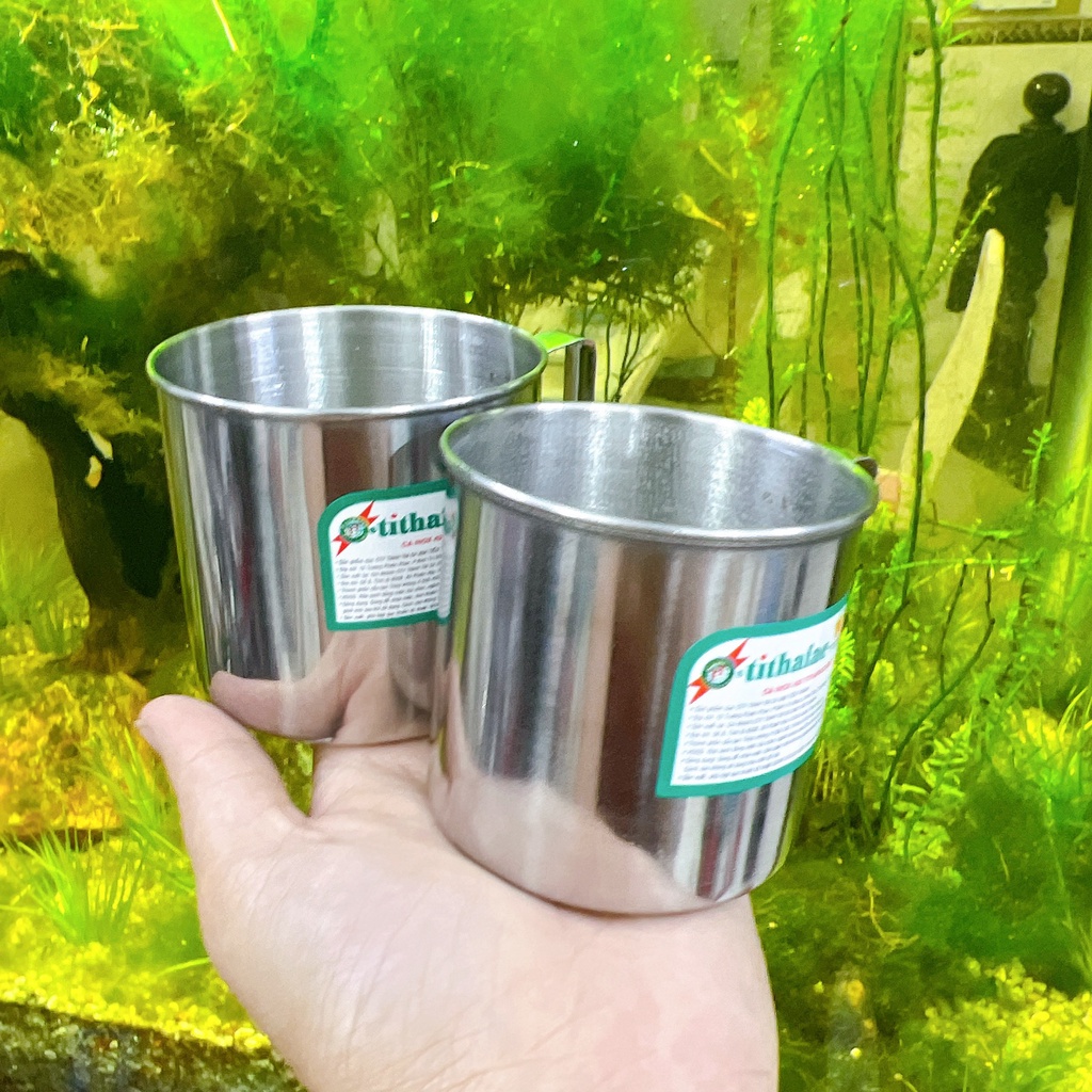 Cốc inox có quai dày dặn TITHAFAC  - Ca Inox SUS 430 TIẾN THÀNH siêu bền tiện lợi cho dã ngoại