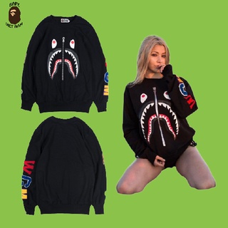 [Best Quality] Sweater Bape Shark, Áo nỉ Bape Shark SS2021, chất liệu Cotton, màu đen BapeVN