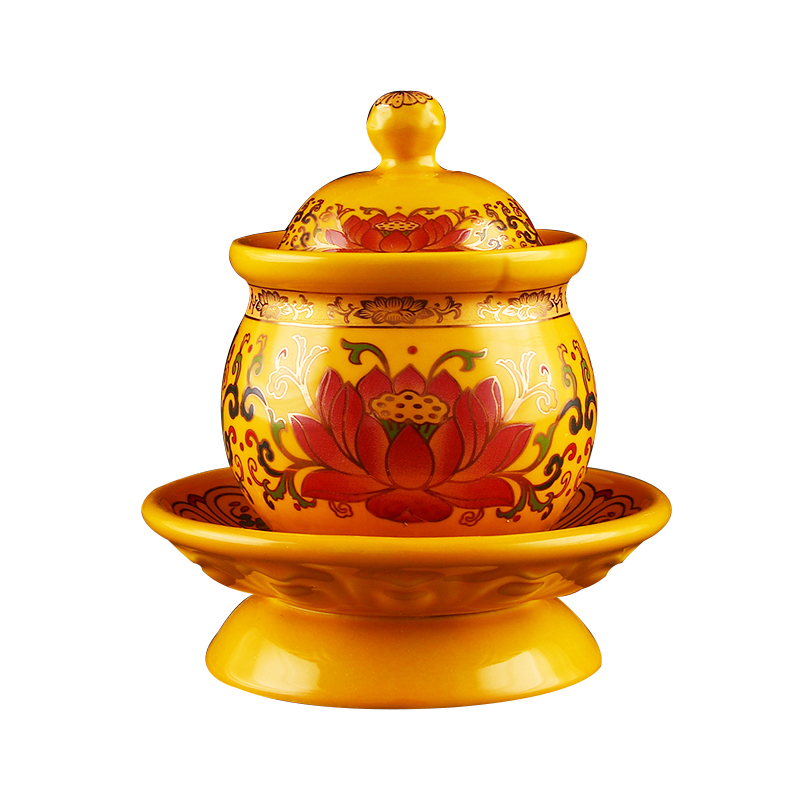 Cốc cung cấp nước hoa sen vàng cung cấp Phật gốm sứ cho cốc Phật đường trước chén nước thánh để thờ Phật lễ Phật Tịnh Th