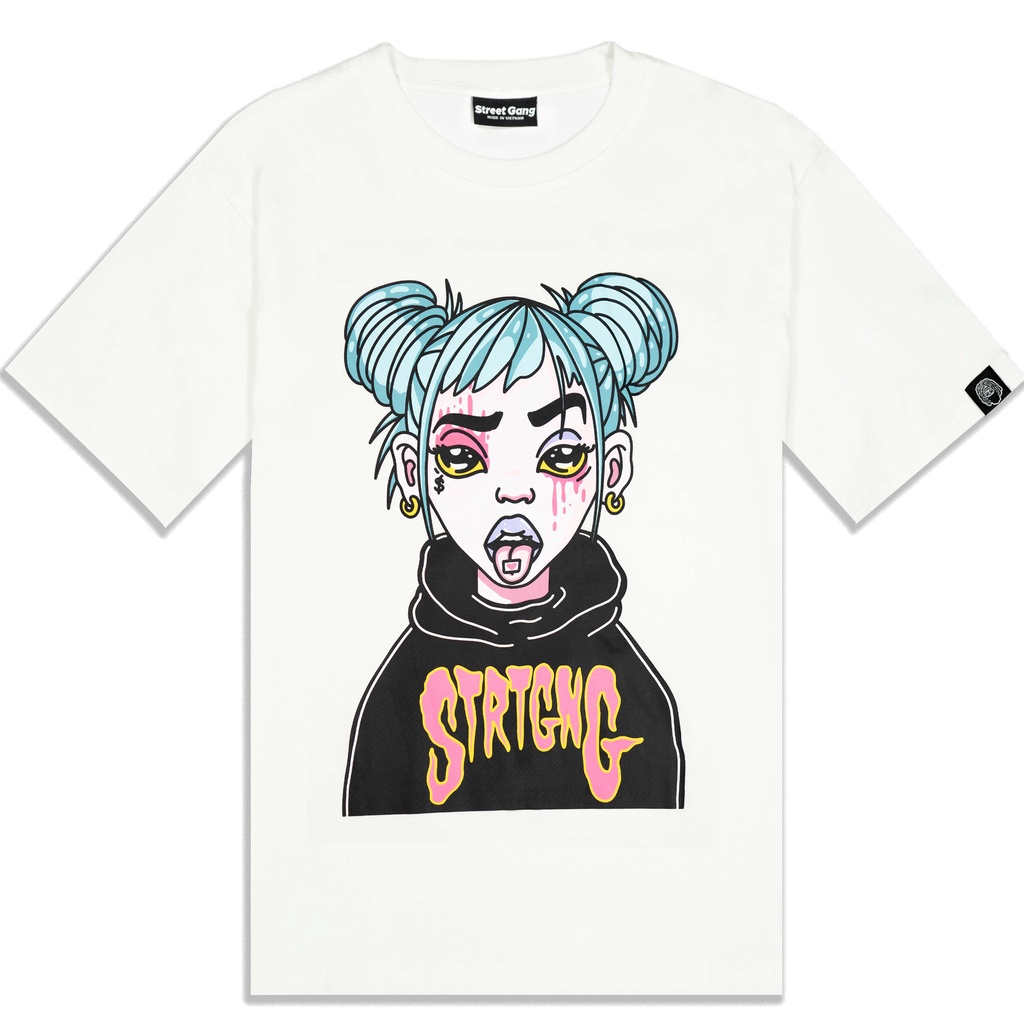 Áo thun Badgirl - Trắng - Street Gang