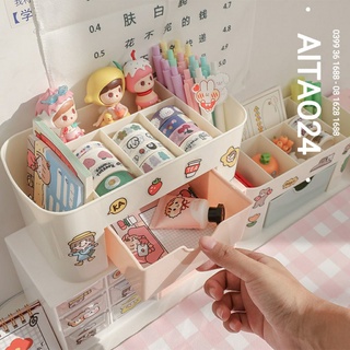 [Tặng Sticker Decor] Hộp Đa Năng Để Bàn I Đựng Mỹ Phẩm I Văn Phòng Phẩm