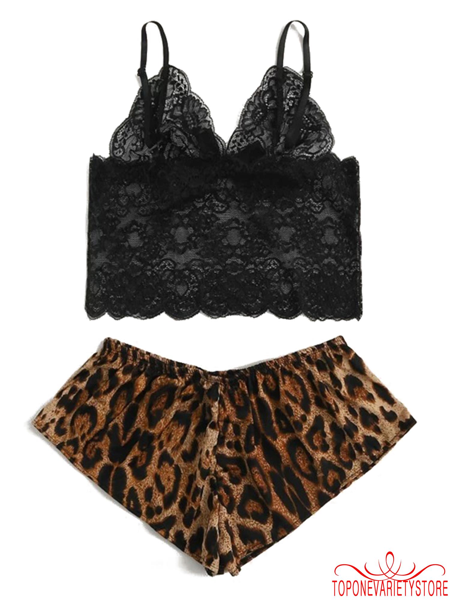 Set áo ngực kèm quần ngắn in họa tiết da báo thời trang quyến rũ cho nữ | BigBuy360 - bigbuy360.vn