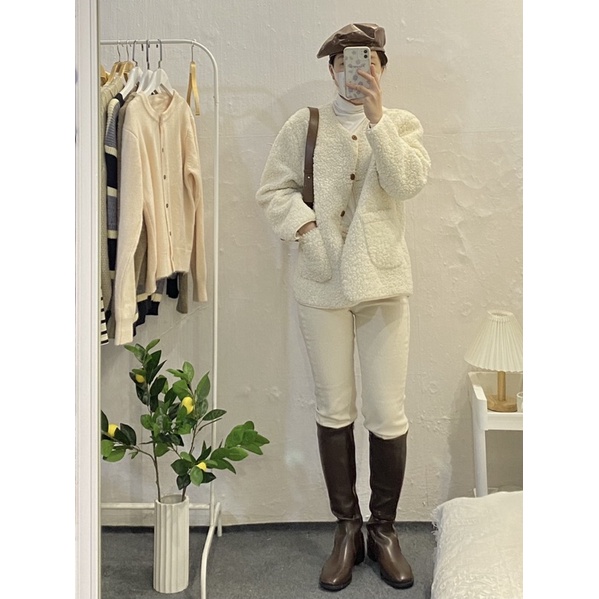 A25 - Yangmao Wool Áo khoáng lông phong cách Hàn Quốc | BigBuy360 - bigbuy360.vn