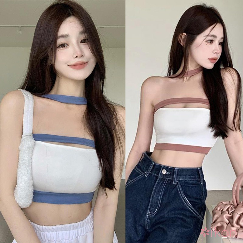 Áo Croptop Không Tay Màu Sắc Xinh Xắn Cho Nữ