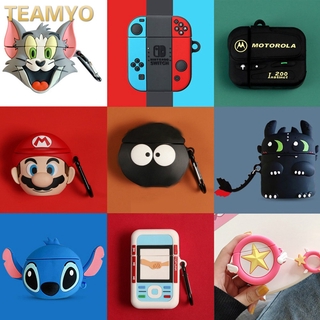 Vỏ bọc silicon in hình hoạt hình bảo vệ hộp sạc tai nghe Airpods 1/2 Airpods Pro i12