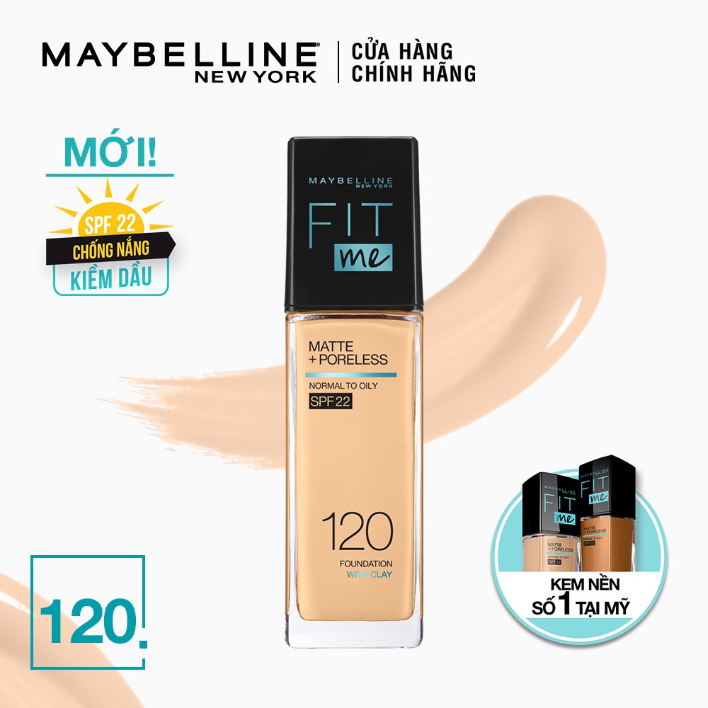 Kem Nền Mịn Nhẹ Kiềm Dầu Fit Me Maybelline New York Matte Poreless Foundation 30ml