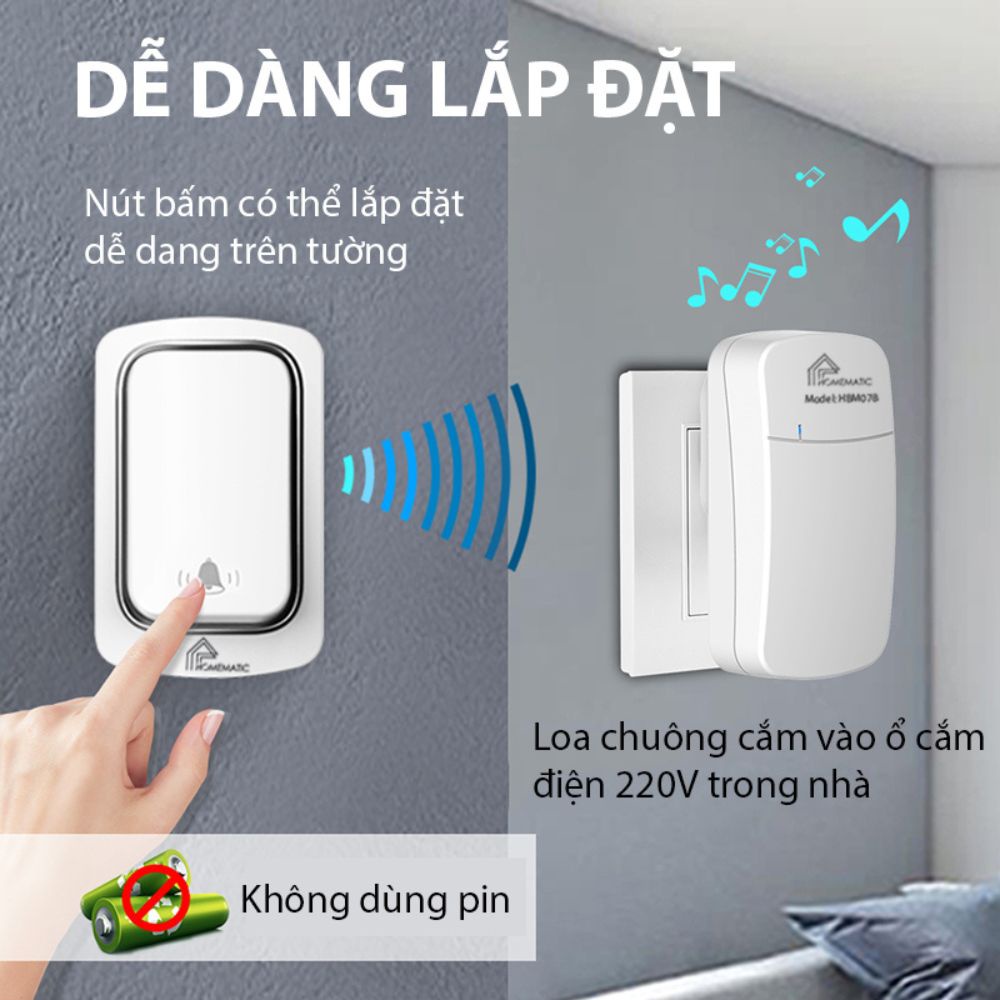 Chuông cửa không dây không pin thông minh chống nước Homematic HBM078