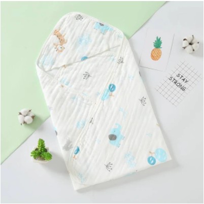 Khăn ủ xô vuông Organic cao cấp có mũ, khăn ủ xô cotton sợi tre cực đẹp mềm mịn mát KT: 90x90cm