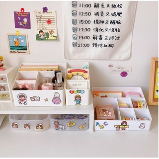 Kệ lưu trữ,Hộp lưu trữ,hộp bút để bàn ký túc xá sinh viên mỹ phẩm hộp đựng tăm bông bông C-17