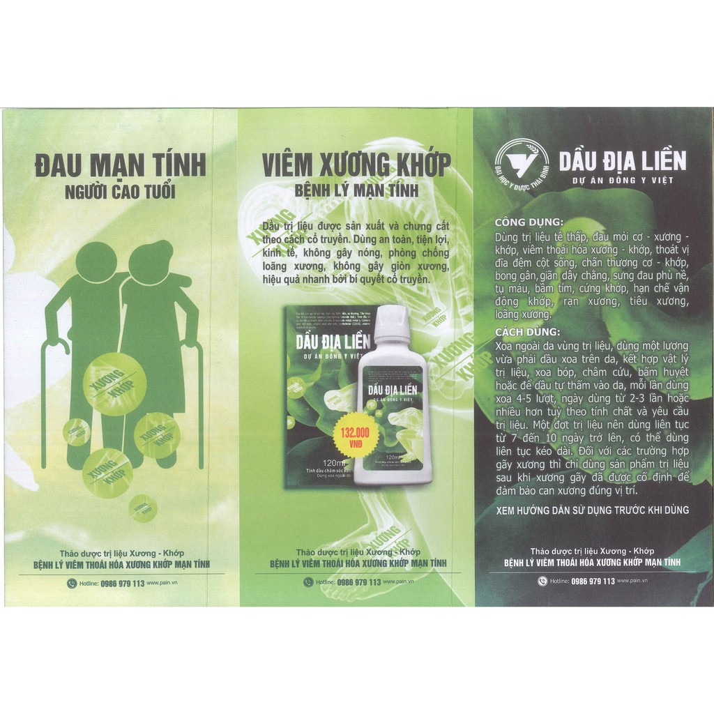 Dầu xoa bóp - Dầu địa liền 120ml- dùng cho thoái hoá cơ xương khớp