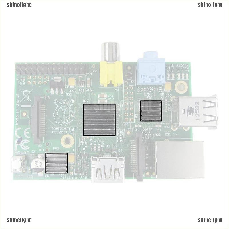 Bộ 3 Miếng Tản Nhiệt Bằng Nhôm Cho Raspberry Pi 2 &amp; Model B