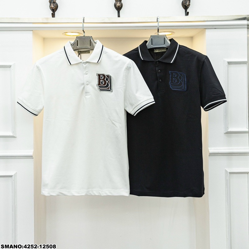 Áo phông nam cổ bẻ chữ thêu ngực 4252