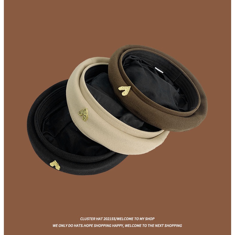 Mũ nồi vải len nhiều màu kiểu Pháp thanh lịch cho nữ