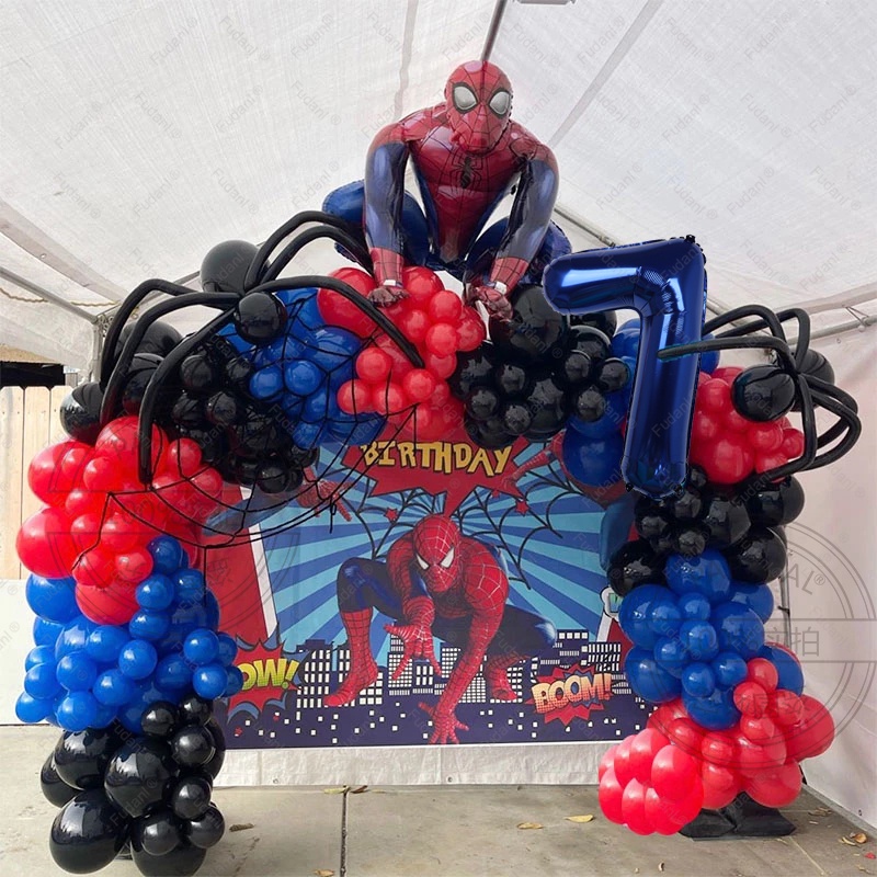 Set 106 Bong Bóng Cao Su Hình Spiderman 3D Màu Đỏ / Xanh Dương 1-9 Tuổi Trang Trí Tiệc Sinh Nhật Cho Bé