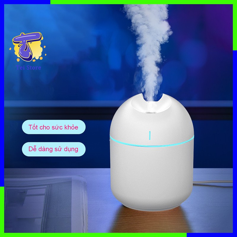 Máy Xông Tinh Dầu, Đèn phun sương mini tạo ẩm - Đèn xông tinh dầu, Bình Phun sương 250ml - Tei Store B5