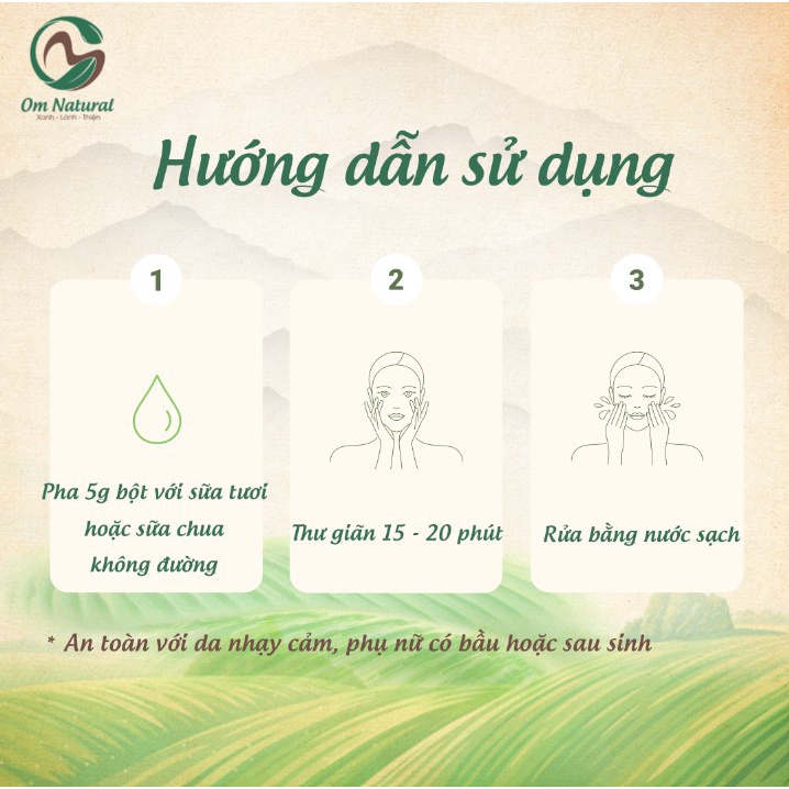 Bột Tía Tô Tím Đắp Mặt Nạ A OM Natural Sấy Lạnh 100% Giúp Sáng Da, Giảm Thâm Nám 50g