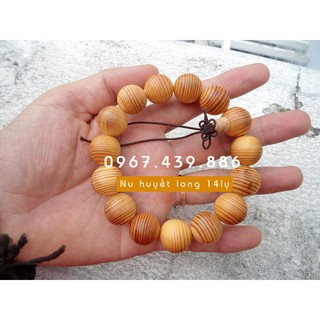 Vòng đeo tay gỗ huyết long - thông đỏ 14ly