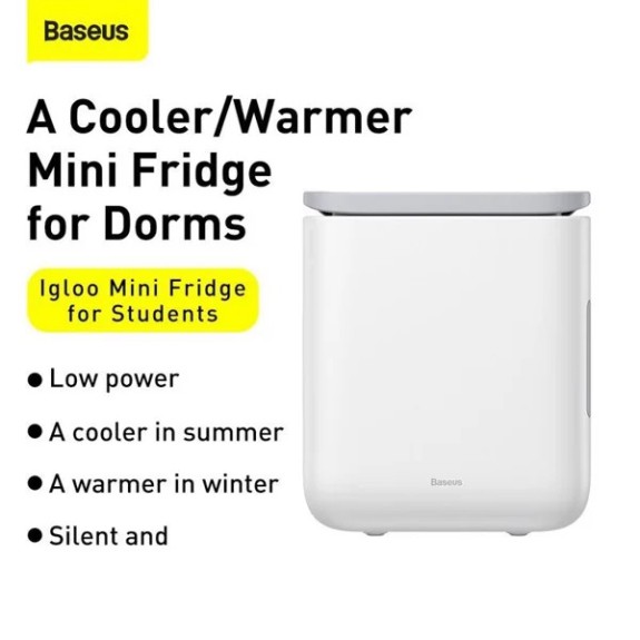 Tủ lạnh mini Baseus Igloo Mini Fridge for Students (6L, làm mát và giữ ấm, 220V)