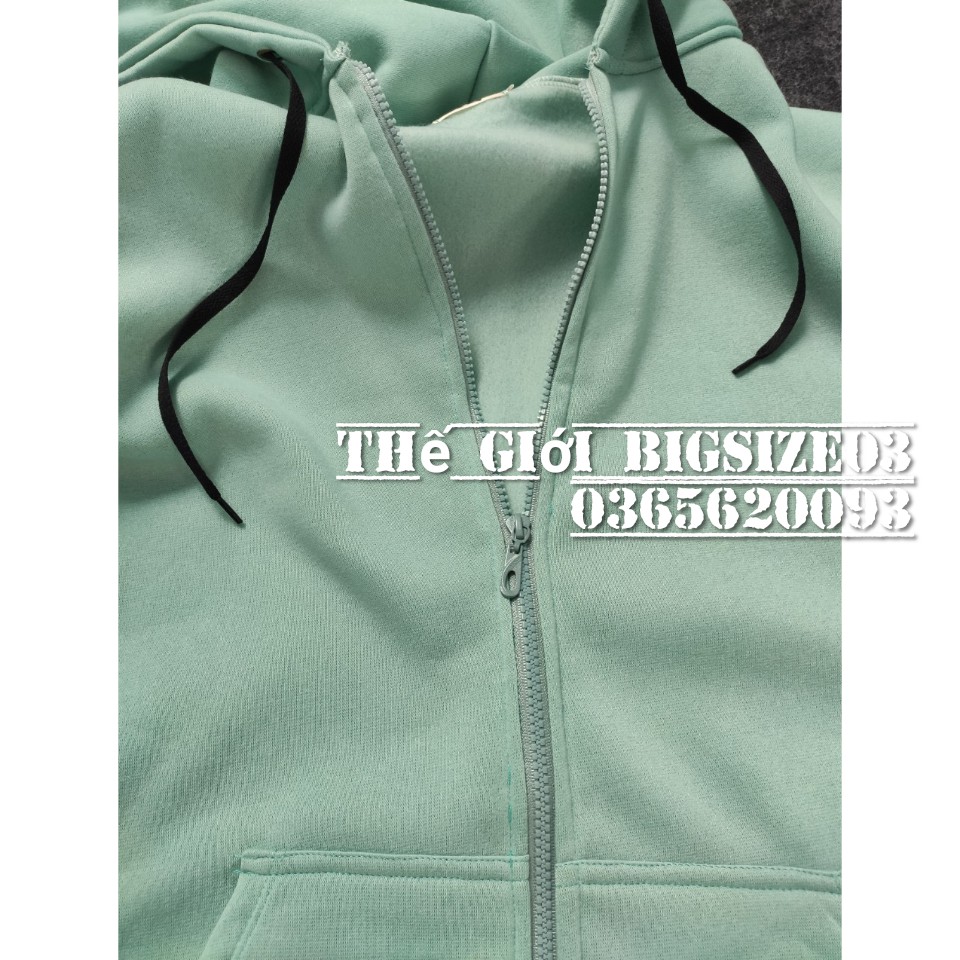 Áo hoodie khóa zip unisex xanh ngọc M L XL 2XL 40kg - 85kg | BigBuy360 - bigbuy360.vn