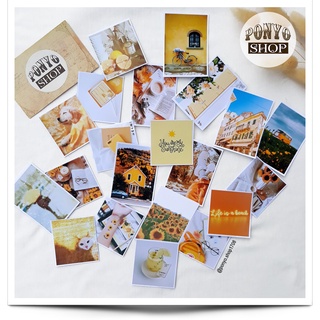 Set 21 sticker nhãn dán ảnh phong cách Instagram (Màu Vàng) trang trí Scrapbook/Planner