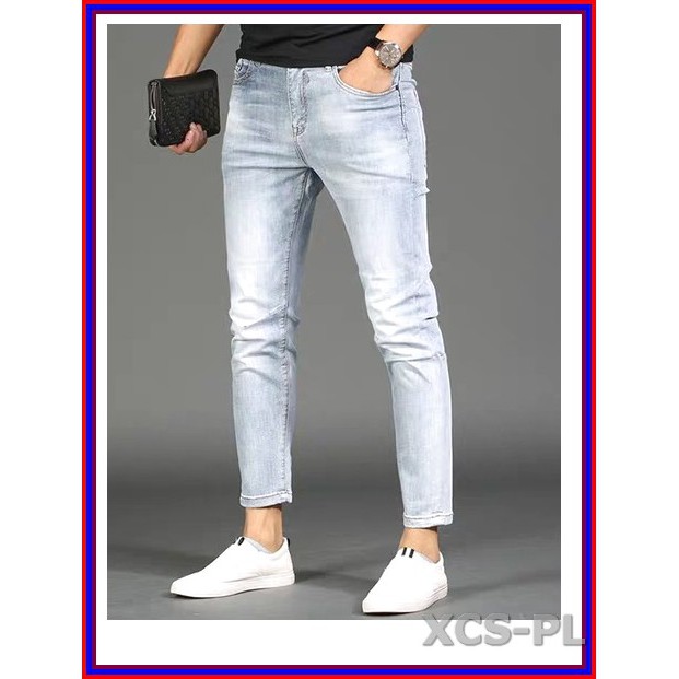 Quần jean nam cao cấp xanh bạc xước nhẹ 5678 không xù lông, không ra màu, chất giãn tốt 5n.3.280