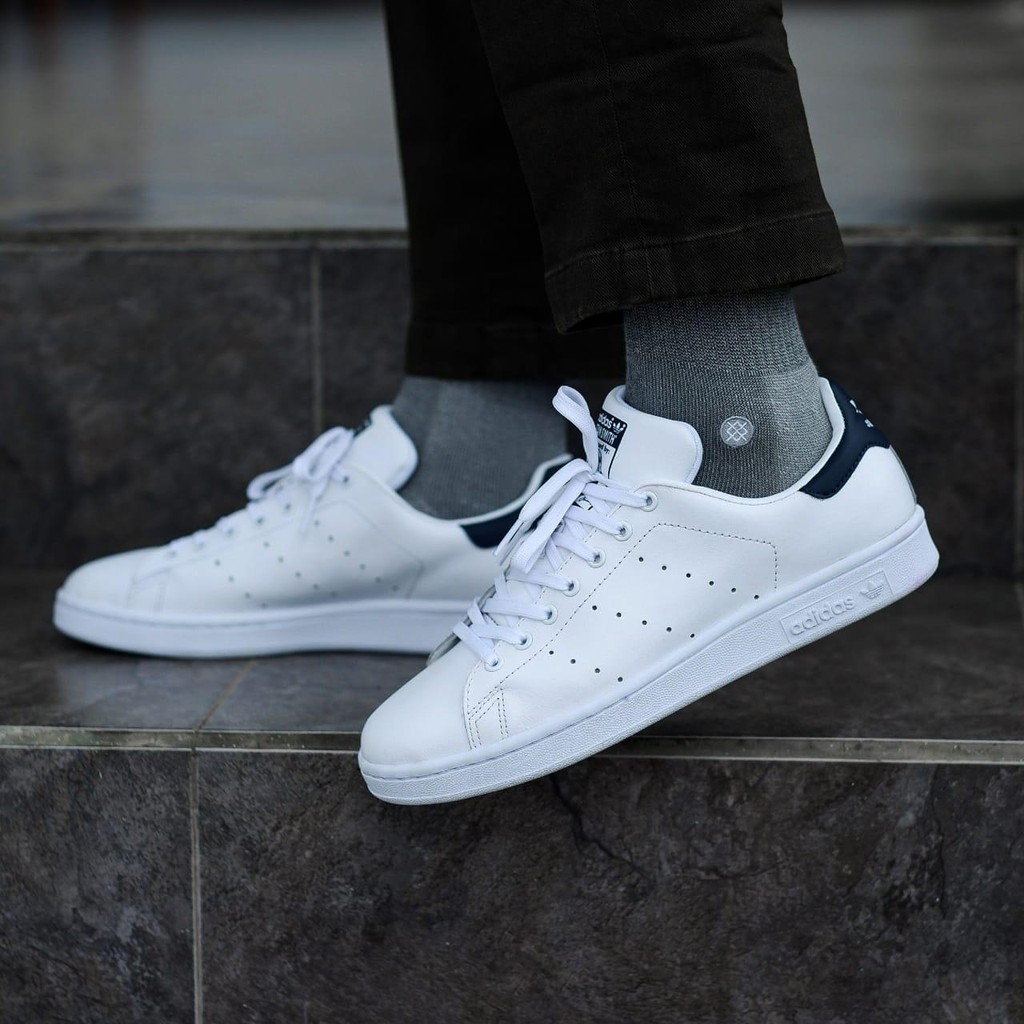 Giày Thể Thao Adidas Stan Smith Màu Trắng Navy