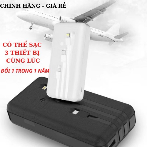 Sạc Dự Phòng 20000mAh Đa Năng Tích Hợp 3 Đầu Sạc – Fast Charger