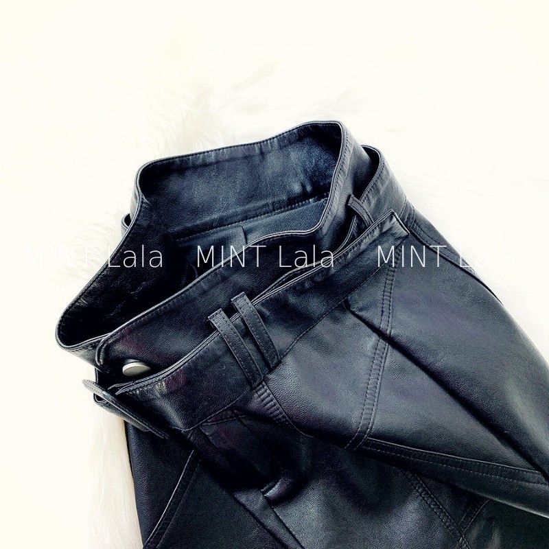 Chân Váy Da Màu Đen 2 Lớp Cao Cấp Kèm Đai | BigBuy360 - bigbuy360.vn