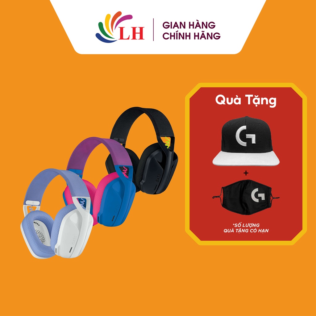 Tai nghe chụp tai không dây Logitech G435 Lightspeed - Hàng chính hãng - Màu sắc nổi bật, không dậy tiện dụng