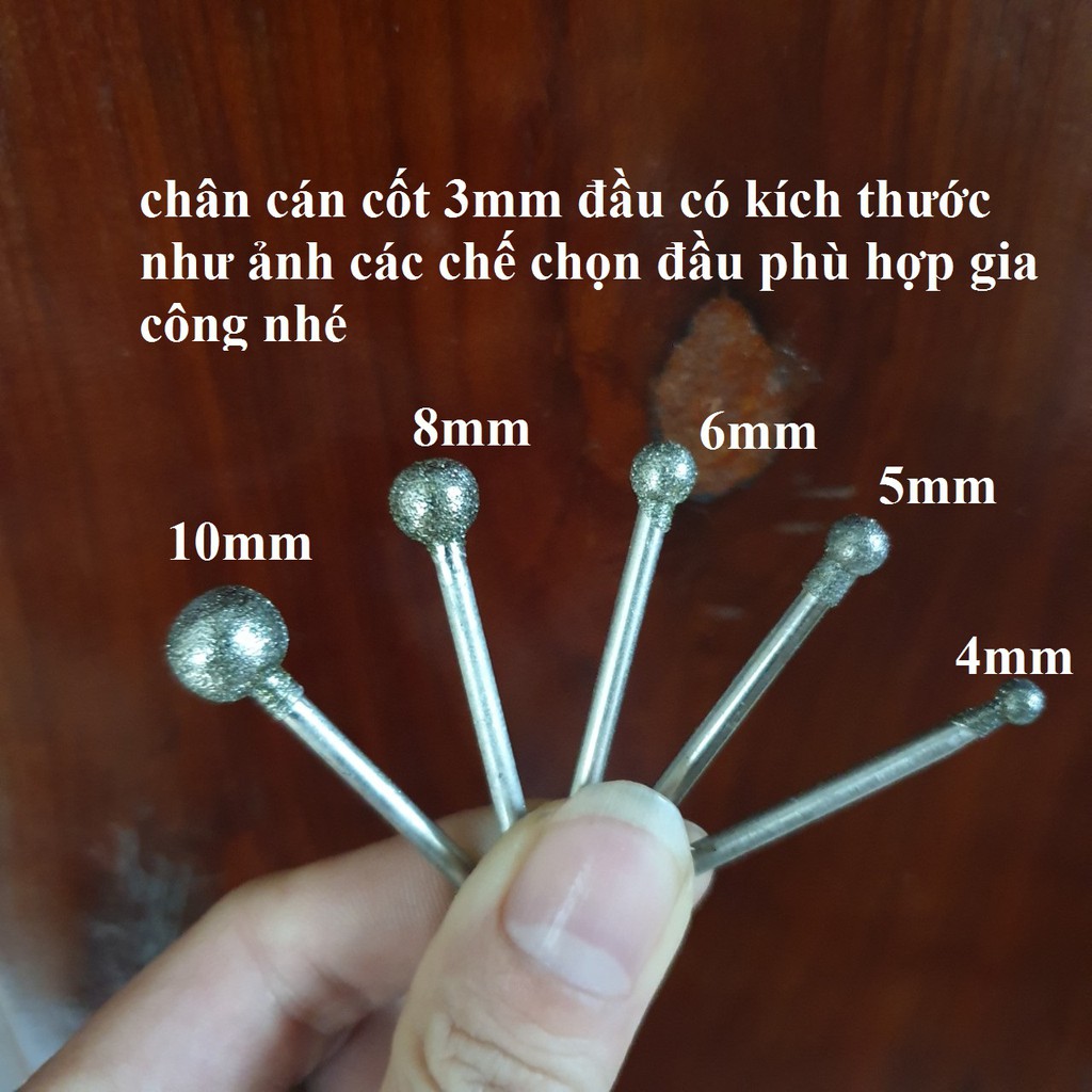 Bộ 5 mũi mài dũa kim cương hình tròn site 40-100mm khắc đá khắc ngọc dũa mỗi hàn