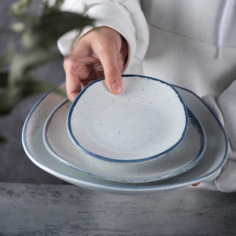 Bộ bát đĩa trắng họa tiết vân đá phong cách nhà hàng cao cấp với 60 kiểu dáng chi tiết lựa chọn bát ,đĩa cho từng món ăn