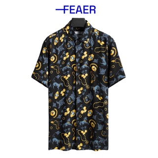 Áo sơ mi nam FEAER DENIM thấm hút thoáng mát nhẹ nhàng thoải mái vải viscose ROSE GOLD SKULL