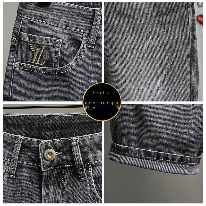 Quần Jeans Lửng Thêu Chữ Thời Trang Cho Nam