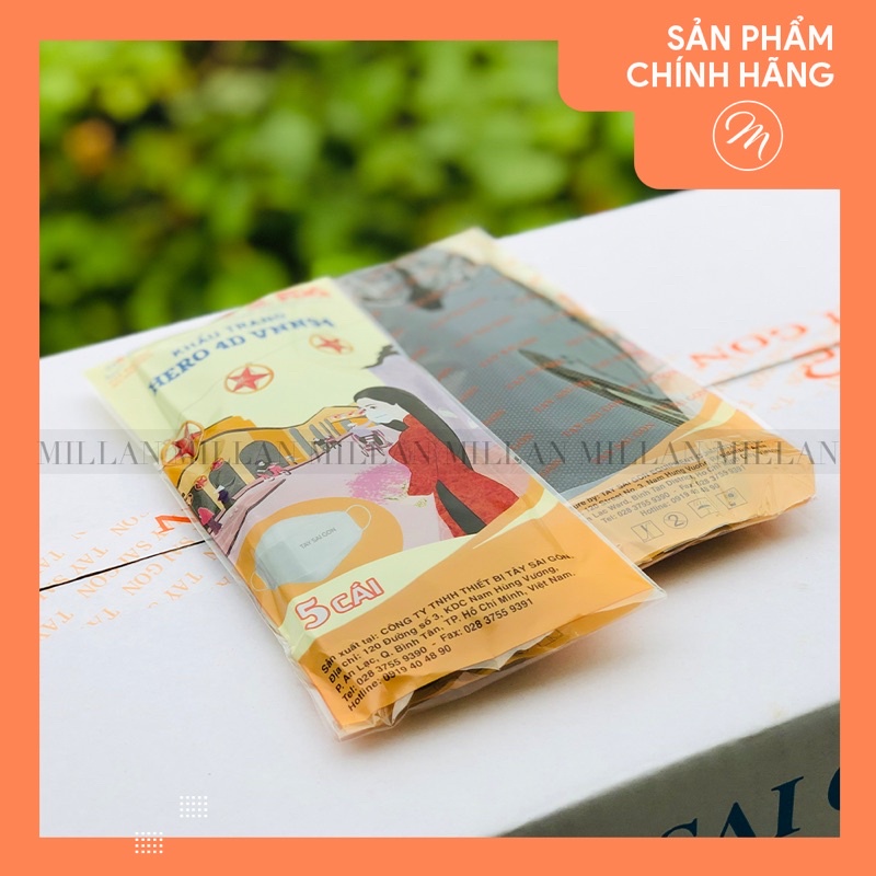 (5 chiếc/ túi) KHẨU TRANG 4D N94 Chính hãng