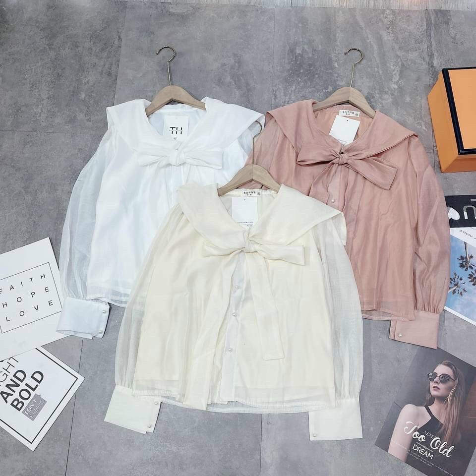 Sơ Mi Voan Tơ Hàng Thiết Kế 2 Size S M