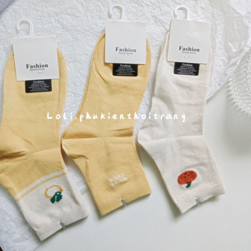 Tất Vớ Nữ Cổ Cao In Hình Dễ Thương Phong Cách Hàn Quốc Cho Nữ (TN026)